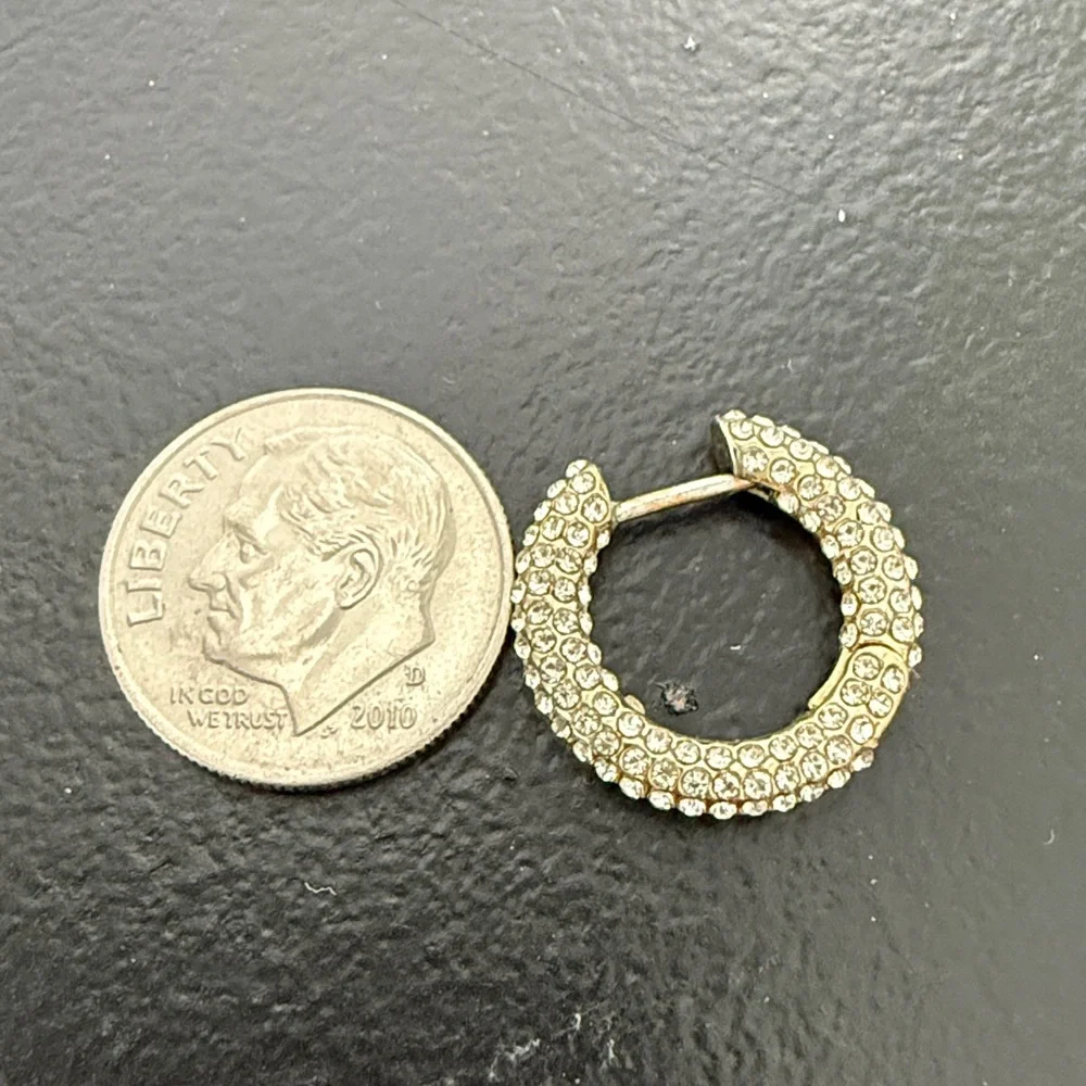 BaubleBar NWOT Huggie Hoops in Clear